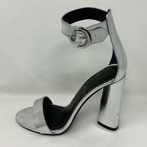 Kendal + Kylie Silver Ankle Strap High Heel Sandals